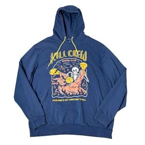 Kill Crew Mens Hoodie XL Inner Demons Boxing Club Blue Skeleton Porrada Gym